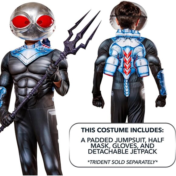 Rubies Boys Dc Aquaman and the Lost Kingdom Deluxe Black Manta Costume Medium - Picture 9 of 16